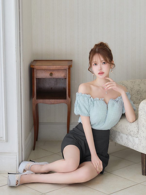 ブルー　モデル：ゆめ　身長：160cm　着用サイズ：Sサイズ