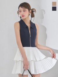 送料無料!バイカラーティアードスカートミニドレス/キャバドレス【XS-Mサイズ/2カラー】【予約商品/3月下旬発送予定】[OF04]【SB】dzjvSK