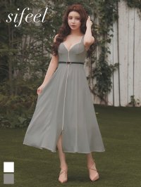 送料無料!【sifeel/シフィール】バイカラー/パイピング/ノースリーブ/ベルト/フレア/無地/ロングドレス/キャバドレス【S-Mサイズ/2カラー】【予約商品/4月下旬発送予定】[OF0] 【SB】dzmvLD