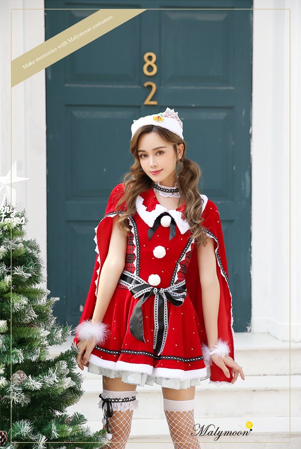 画像1: 【即日発送】【クリスマスコスプレ7点セット】【Malymoon/マリームーン】マントサンタクロース【フリーサイズ/1カラー】[YMT]