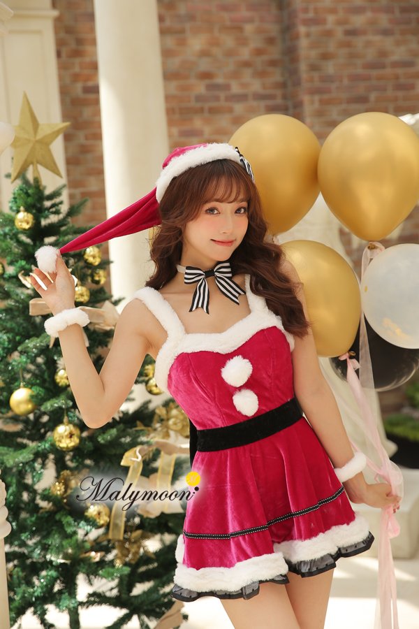 画像4: 【即日発送】【クリスマスコスプレ6点セット】【Malymoon/マリームーン】ワンピースサンタ2カラー【フリーサイズ/2カラー】[YMT]