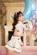 【即日発送】ギンガムチェックメイドコスプレ【マリームーン】【ハロウィンコスプレ8点セット】【2サイズ/1カラー】[HC02]