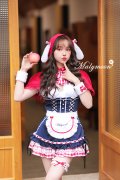 【即日発送】うさ耳赤ずきん【マリームーン】【ハロウィンコスプレ6点セット】【フリーサイズ/1カラー】[YMT]