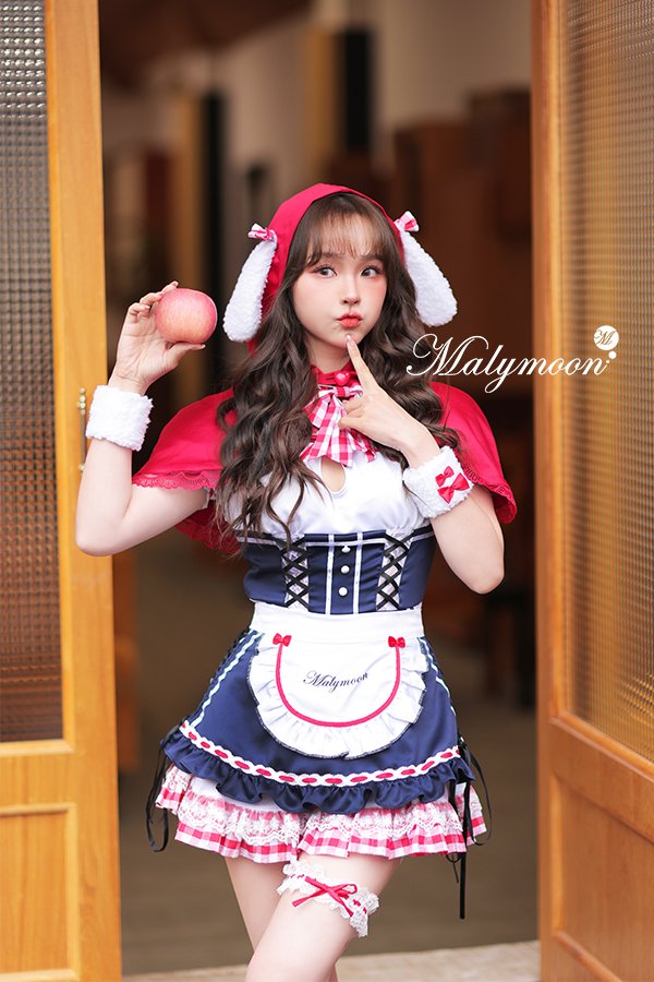 画像1: 【即日発送】うさ耳赤ずきん【マリームーン】【ハロウィンコスプレ6点セット】【フリーサイズ/1カラー】[YMT]