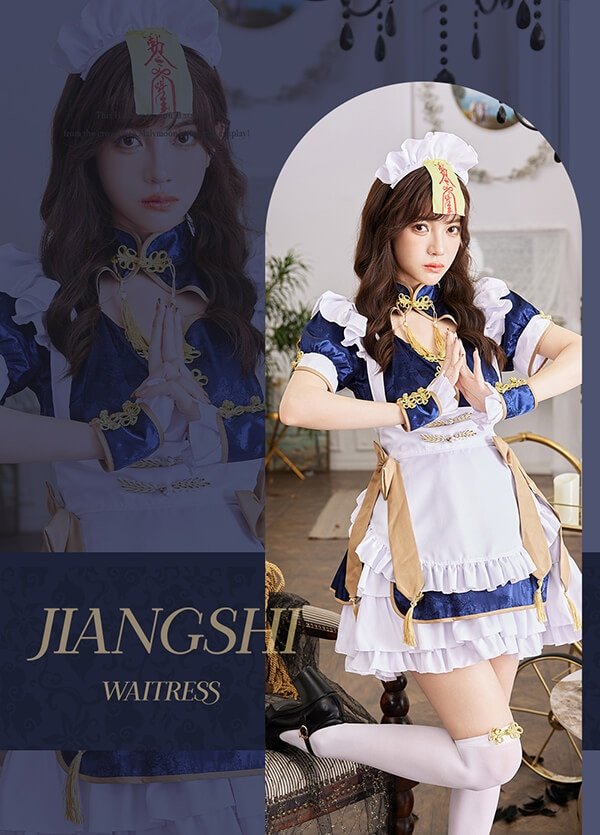 画像3: 【即日発送】トワイライトロイヤルキョンシーメイド【マリームーン】【ハロウィンコスプレ4点セット】【フリーサイズ/1カラー】[OF04]