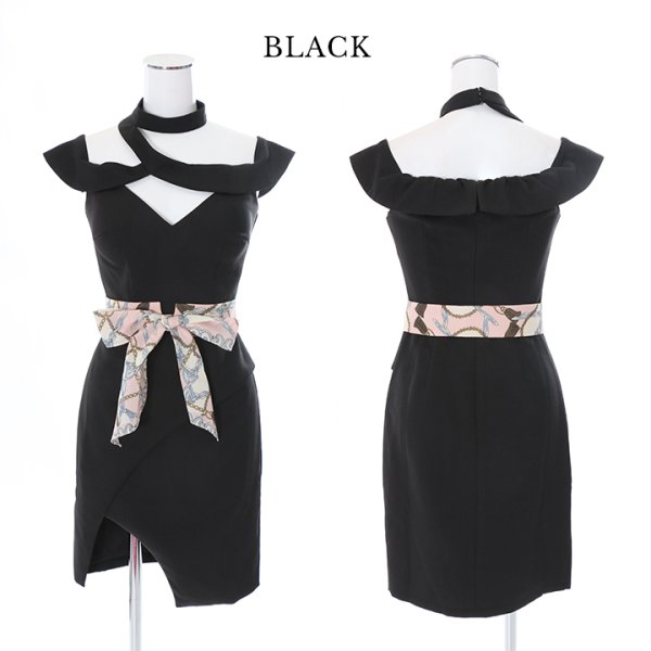 画像10: 値下げ！ワンカラー/スカーフベルト/谷間魅せ/キャバドレス/ミニドレス【S-Mサイズ/2カラー】[HC02]【YN】dz