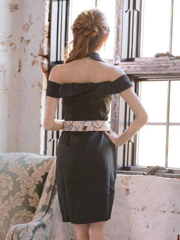 画像6: SALE!ワンカラー/スカーフベルト/谷間魅せ/キャバドレス/ミニドレス【S-Mサイズ/1カラー】[OF03]【YN】dz