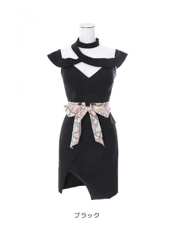 画像7: SALE!ワンカラー/スカーフベルト/谷間魅せ/キャバドレス/ミニドレス【S-Mサイズ/1カラー】[OF03]【YN】dz