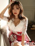 再入荷！チェーンリボン/アシメスカート/ドッキングワンピース/キャバドレス/ミニドレス 【S-XLサイズ/1カラー】[OF03-X]【YN】dz