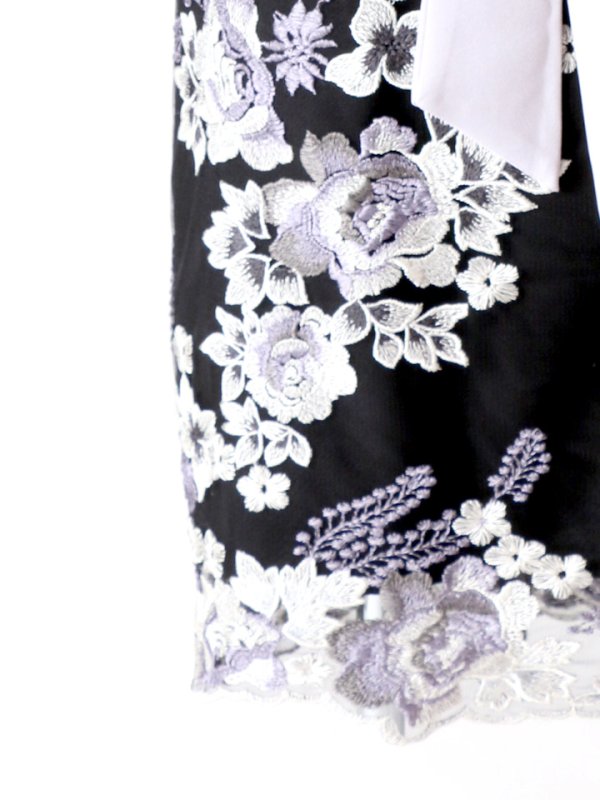 画像17: SALE!再入荷！ラグジュアリーフラワー/花柄刺繍/リボンベルト/キャバドレス/ミニドレス【S-Lサイズ/2カラー】[OF03-X]【YN】dz