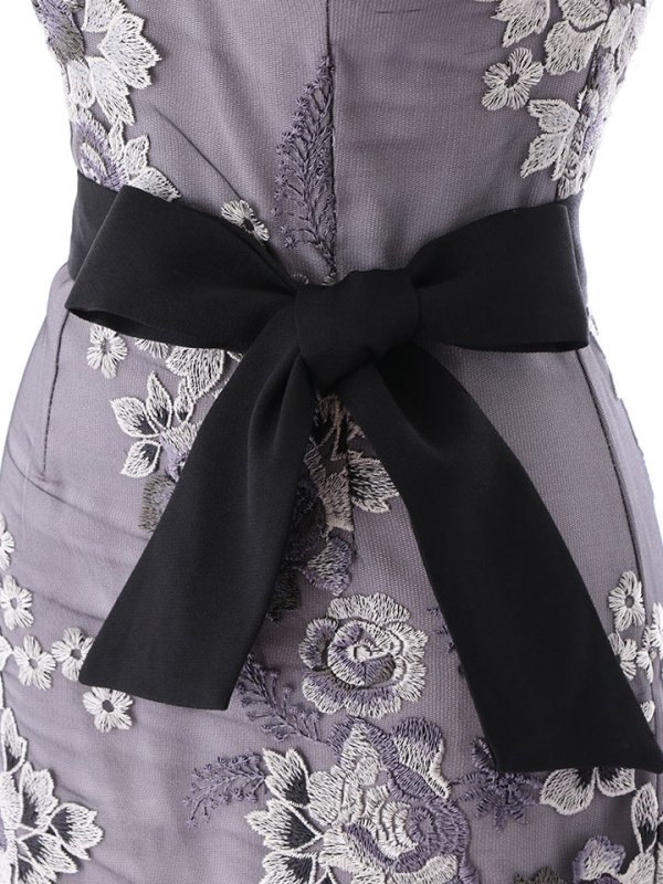 画像18: SALE!再入荷！ラグジュアリーフラワー/花柄刺繍/リボンベルト/キャバドレス/ミニドレス【S-Lサイズ/2カラー】[OF03-X]【YN】dz