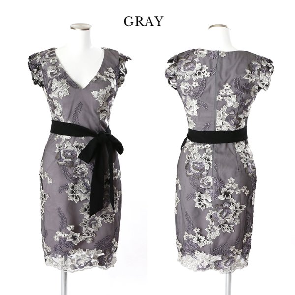 画像9: SALE!再入荷！ラグジュアリーフラワー/花柄刺繍/リボンベルト/キャバドレス/ミニドレス【S-XLサイズ/1カラー】[OF03-X]【YN】dz