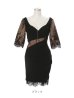 画像15: SALE!フェイクレーススリットドレス/カットワークレース/ドレープ/谷間魅せ/キャバドレス/ミニドレス【XS-XLサイズ/2カラー】[OF03]【YN】dz (15)