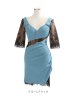 画像14: SALE!フェイクレーススリットドレス/カットワークレース/ドレープ/谷間魅せ/キャバドレス/ミニドレス【XS-XLサイズ/2カラー】[OF03]【YN】dz (14)