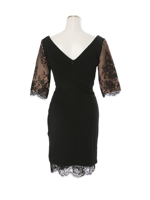 画像16: SALE!フェイクレーススリットドレス/カットワークレース/ドレープ/谷間魅せ/キャバドレス/ミニドレス【XS-XLサイズ/2カラー】[OF03]【YN】dz