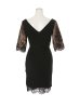 画像16: SALE!フェイクレーススリットドレス/カットワークレース/ドレープ/谷間魅せ/キャバドレス/ミニドレス【XS-XLサイズ/2カラー】[OF03]【YN】dz (16)
