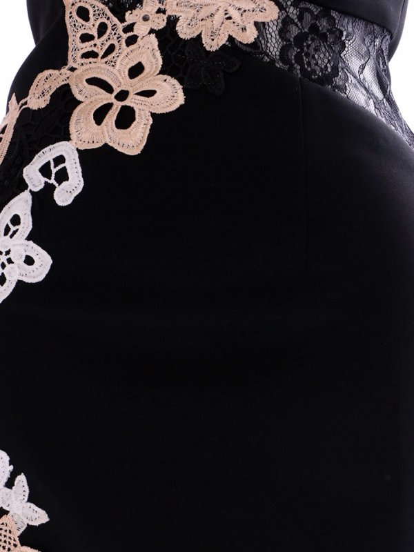 画像11: SALE!マーベラスブラックフロントオープンドレス/エンブロイダリーレース/シアー切り替え/デコルテ見せ/キャバドレス/ミニドレス【S-Mサイズ/1カラー】[OF03-U]