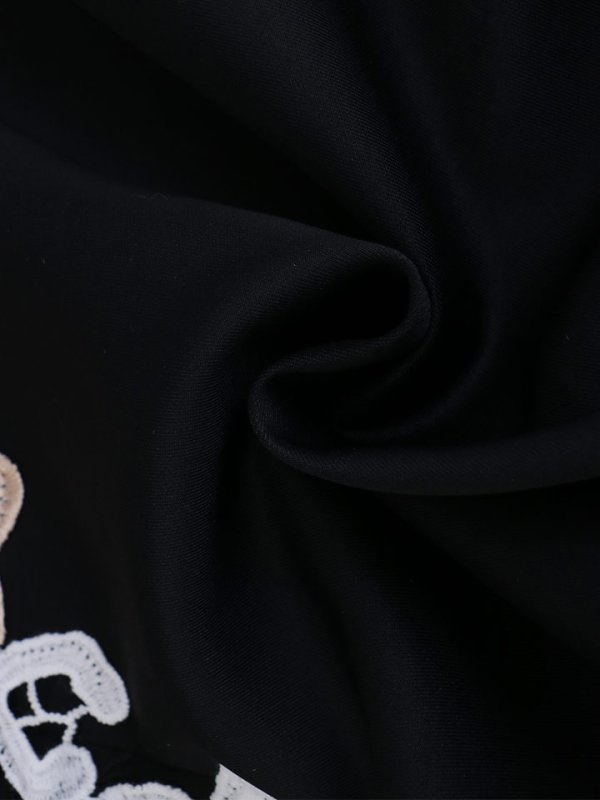 画像12: SALE!マーベラスブラックフロントオープンドレス/エンブロイダリーレース/シアー切り替え/デコルテ見せ/キャバドレス/ミニドレス【S-Mサイズ/1カラー】[OF03-U]