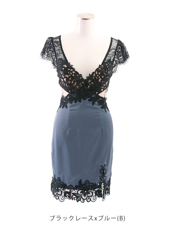 画像17: 選べる袖ドレス/花柄刺繍スピンドルスリットドレス /透け /谷間見せ /ミニドレス /キャバドレス【XS-XLサイズ/3タイプ】[OF03-U] 【YN】dz