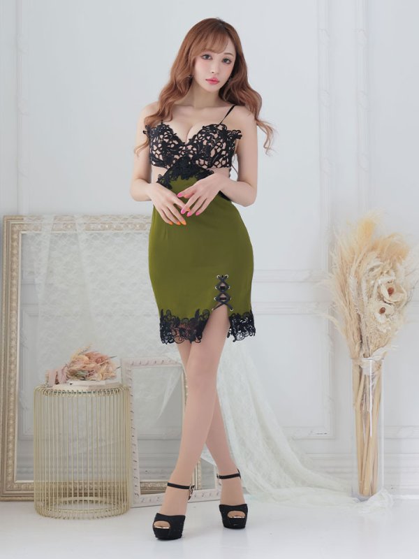 画像6: 選べる袖ドレス/花柄刺繍スピンドルスリットドレス /透け /谷間見せ /ミニドレス /キャバドレス【XS-XLサイズ/3タイプ】[OF03-U] 【YN】dz