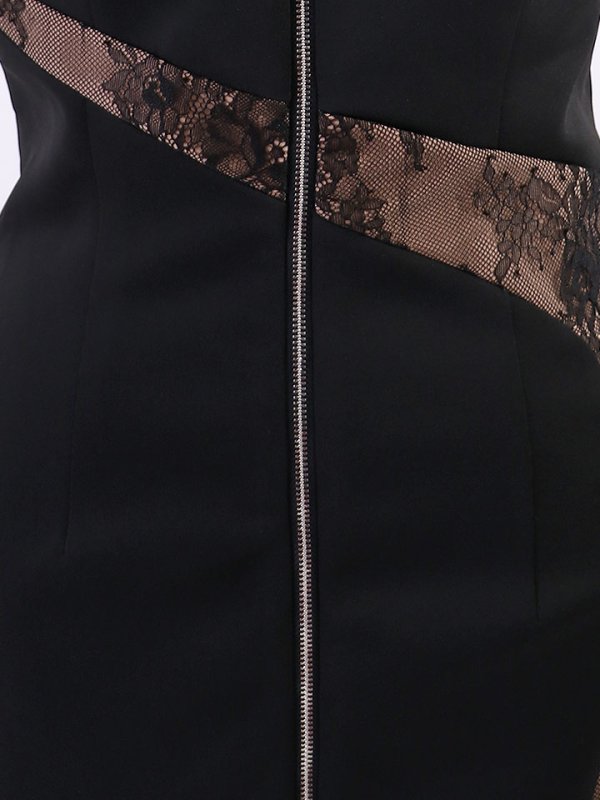 画像16: SALE!フェイクレーススリットドレス/レースレイヤード/カットワークレース/タイト/谷間魅せ/キャバドレス/ミニドレス【S-Lサイズ/2カラー】[OF03-X]