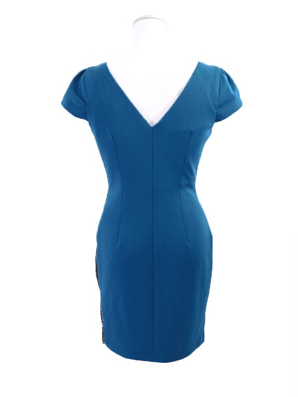 画像13: SALE!フェイクレーススリットドレス/レースレイヤード/カットワークレース/タイト/谷間魅せ/キャバドレス/ミニドレス【S-Lサイズ/2カラー】[OF03-X]