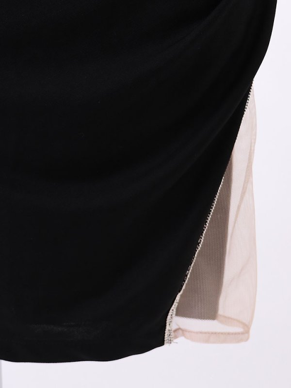 画像17: ビジューラインシアーカットドレス/透け/スピンドル/谷間見せ/ミニドレス/キャバドレス【S-Mサイズ/2カラー】[OF03-X] 【YN】