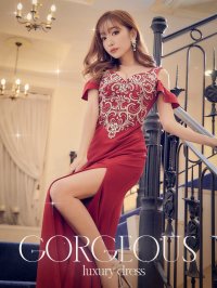 SALE!再入荷！【選べるスカート丈ドレス！】ビジュー/フリル/シンプル/背中見せ/華やか/スリット/ロングドレス/キャバドレス/ゴージャス/高級ドレス【S-Mサイズ/2タイプ】[OF03] 【YN】dzw