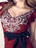 画像10: 再入荷!ワインレッドビジューフリルスリーブドレス/ワンカラー/無地/リボン/シアースリット/谷間見せ/背中見せ/ビジュー/ ミニドレス/ キャバドレス【S-Lサイズ/1カラー】[OF03-X] 【YN】dz