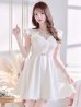 画像4: SALE!ホワイトレースフレアードレス/レース/ビジュー/ベルト/無地/ワンカラー/谷間見せ/フレアー/ミニドレス/キャバドレス【S-Lサイズ/1カラー】[OF03-X] 【YN】dz (4)