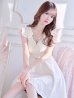 画像11: SALE!ホワイトレースフレアードレス/レース/ビジュー/ベルト/無地/ワンカラー/谷間見せ/フレアー/ミニドレス/キャバドレス【S-Lサイズ/1カラー】[OF03-X] 【YN】dz (11)