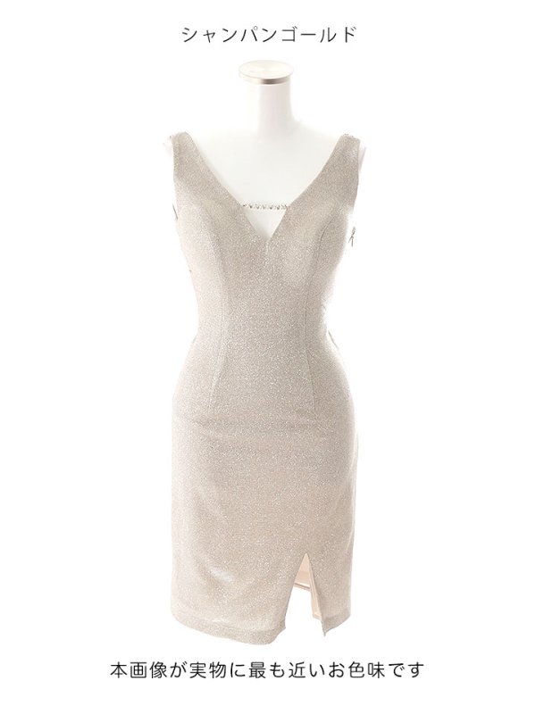 画像20: 再入荷!バックビジューラメドレス/ノースリーブ/ストレッチ/スリット/ワンカラー/背中見せ/タイト/ ミニドレス/ キャバドレス【XS-Lサイズ/3カラー】[HC02-U] 【YN】dz