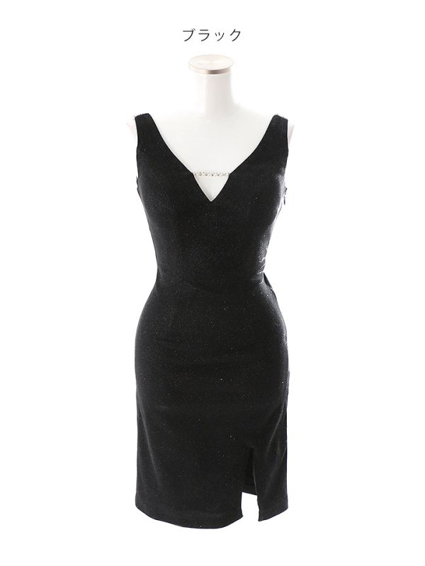 画像22: 再入荷!バックビジューラメドレス/ノースリーブ/ストレッチ/スリット/ワンカラー/背中見せ/タイト/ ミニドレス/ キャバドレス【XS-Lサイズ/3カラー】[HC02-U] 【YN】dz