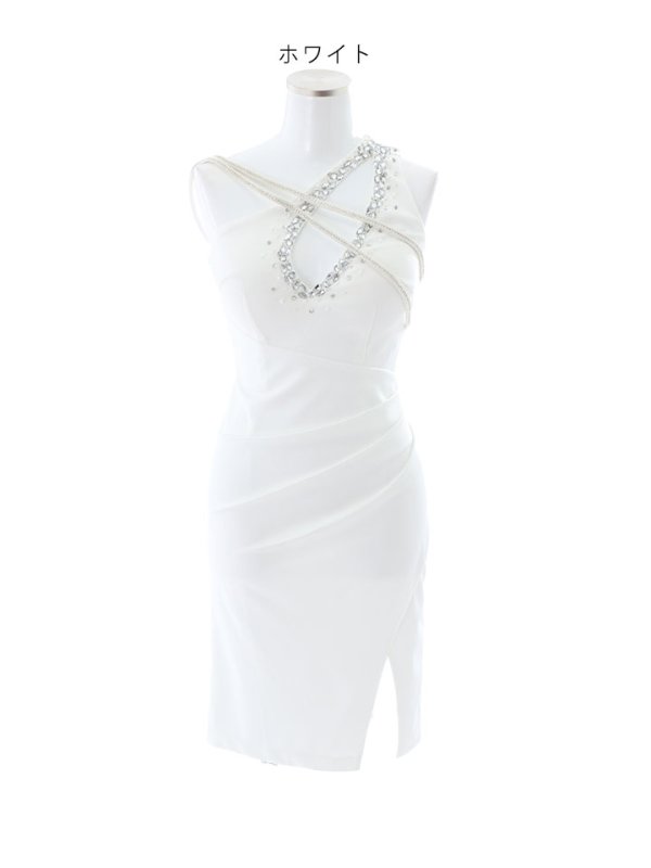 画像28: SALE!ワンショルダーデコルテビジュードレス/ワンカラー/ストレッチ/ノースリーブ/谷間魅せ/タイト/ミニドレス/キャバドレス【S-Mサイズ/5カラー】】[HC02-U] 【YN】dzw