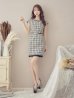 画像23: SALE!チェック柄ツイードミニドレス/黒ベルト/ビジュー/ツイード/タイトスカート/胸元隠し/背中隠し/キャバドレス/パッド無し/ワンピース/ミニドレス【S-XLサイズ/1カラー】[OF03-X] 【YN】dzc (23)
