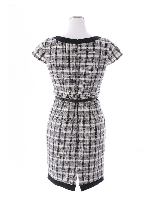 画像33: SALE!チェック柄ツイードミニドレス/黒ベルト/ビジュー/ツイード/タイトスカート/胸元隠し/背中隠し/キャバドレス/パッド無し/ワンピース/ミニドレス【S-XLサイズ/1カラー】[OF03-X] 【YN】dzc