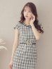 画像26: SALE!チェック柄ツイードミニドレス/黒ベルト/ビジュー/ツイード/タイトスカート/胸元隠し/背中隠し/キャバドレス/パッド無し/ワンピース/ミニドレス【S-XLサイズ/1カラー】[OF03-X] 【YN】dzc (26)