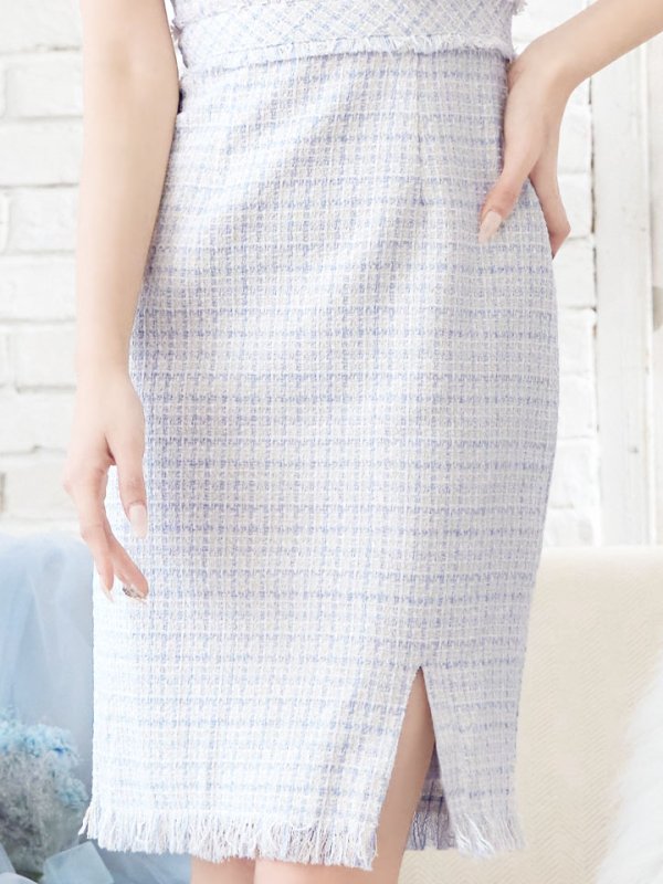 画像12: SALE!ノースリーブツイードドレス/スリット/胸元隠し/背中隠し/ミニドレス/キャバドレス/ワンピース【S-Lサイズ/9カラー】[OF03] 【YN】