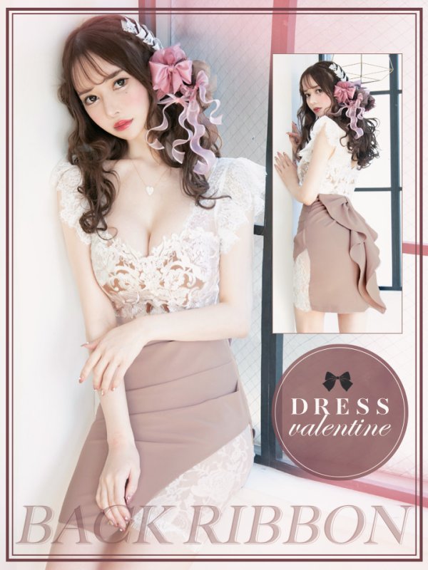 画像3: SALE!花柄刺繍レースバックリボンドレス/レース/刺繍/バックリボン/透け/谷間見せ/タイト/ミニドレス/キャバドレス【S-Lサイズ/2カラー】[OF03-U] 【YN】dzw