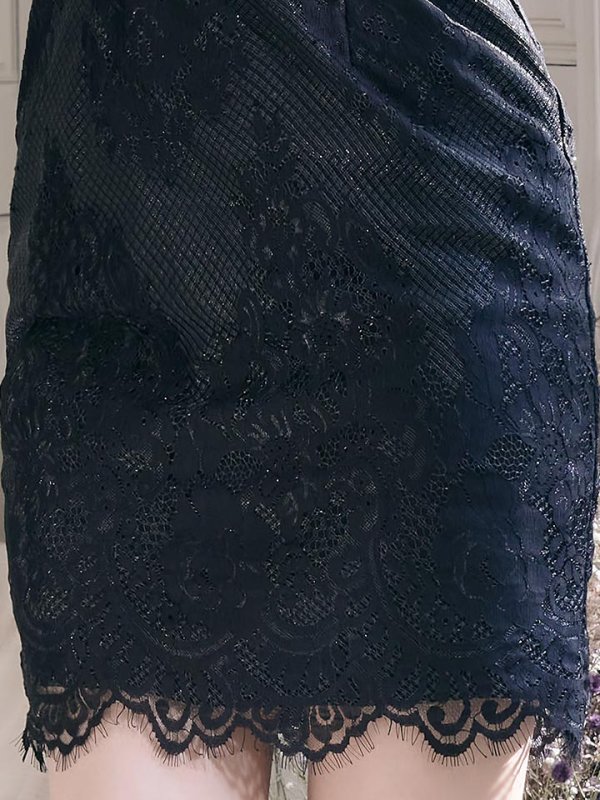 画像7: SALE!総レース/ベルト/深Vカット/谷間魅せ/背中魅せ/ロングスリーブ/タイト/キャバドレス/ミニドレス【S-Lサイズ/3カラー】[HC02-U]【YN】