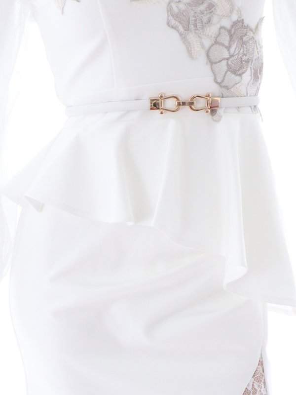 画像25: 新色登場!花柄刺繍ぺプラムロングドレス/チュール/レース/スリット/ベルト/谷間見せ/ロングドレス/キャバドレス【S-XLサイズ/4カラー】[HC02-X] 【YN】dzw