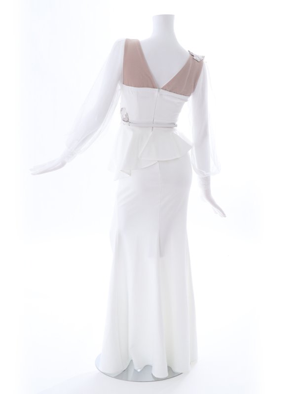 画像23: 新色登場!花柄刺繍ぺプラムロングドレス/チュール/レース/スリット/ベルト/谷間見せ/ロングドレス/キャバドレス【S-XLサイズ/4カラー】[HC02-X] 【YN】dzw