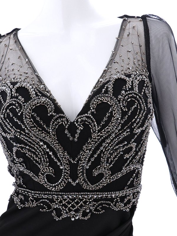 画像39: SALE!【新色登場！】ビジュー刺繍チュール袖ドレス/レース/チュール/ビジュー/透け/ゴージャス/谷間見せ/キャバドレス/ミニドレス【S-Lサイズ/6カラー】[OF03-X] 【YN】dzw