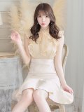 SALE!【sifeel/シフィール】刺繍レースマーメイドワンピースドレス/フリル/ネックリボン/胸元隠し/背中隠し/マーメイドスカート/ミディアム/キャバドレス/パッド無し/【S-Lサイズ/1カラー】[OF03-X] 【YN】dz