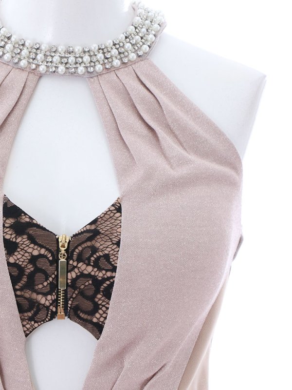 画像24: SALE!【新色登場！】ラメドレス/ホルターネック/ビジュー/ジップ/ストレッチ/スリット/ワンカラー/谷間見せ/背中見せ/タイト/ ミニドレス/ キャバドレス【YN】【S-Lサイズ/3カラー】[HC02-U] dzw