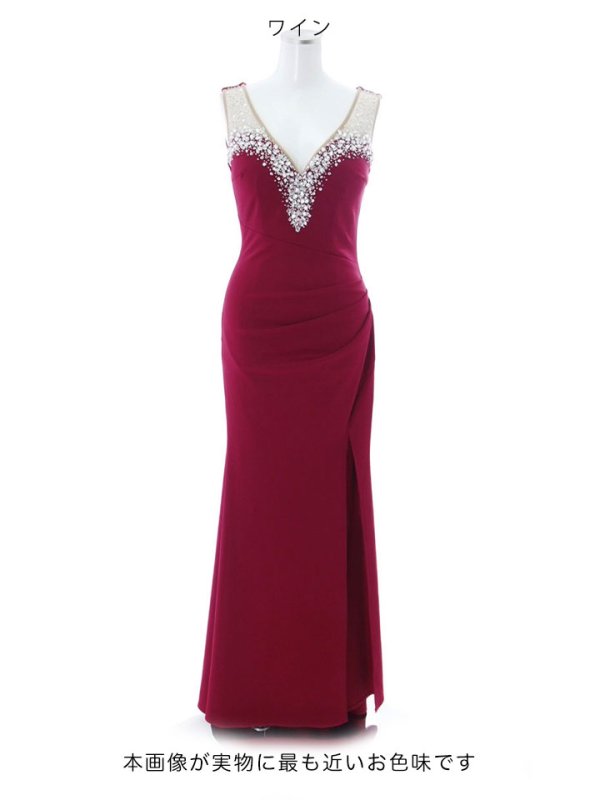 画像33: SALE!【新色登場】ビジューロングドレス/ワンカラー/シアー/スリッド/ノースリーブ/谷間見せ/タイト/ロングドレス/キャバドレス 【S-Lサイズ/6カラー】[HC02-X] 【YN】dzw