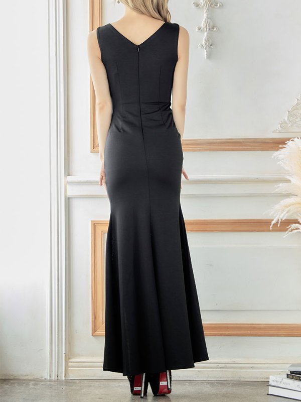 画像12: SALE!ビジューロングドレス/スリッド/ノースリーブ/谷間見せ/タイト/ロングドレス/キャバドレス 【S-Lサイズ/6カラー】[HC02-X] 【YN】dzw