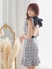 画像13: SALE!選べるスカート丈ドレス/ツイード/リボン/飾りベルト/背中見せ/ミディアムドレス/キャバドレス【S-Lサイズ/2カラー】[OF03] 【YN】dzw (13)