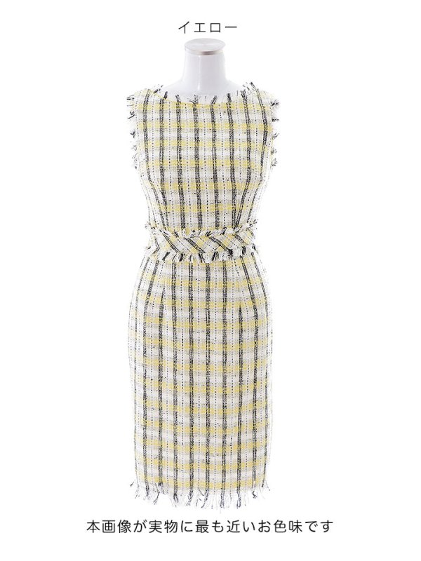 画像23: 【スプリングセール！】SALE!ノースリーブツイードドレス/胸元隠し/背中隠し/ミニドレス/キャバドレス/ワンピース【S-Lサイズ/3カラー】[OF03] [YN]