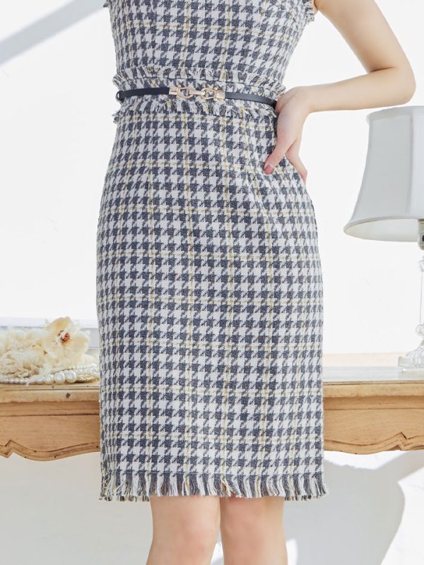 画像19: 【スプリングセール！】SALE!ノースリーブツイードドレス/胸元隠し/背中隠し/ミニドレス/キャバドレス/ワンピース【S-Lサイズ/3カラー】[OF03] [YN]